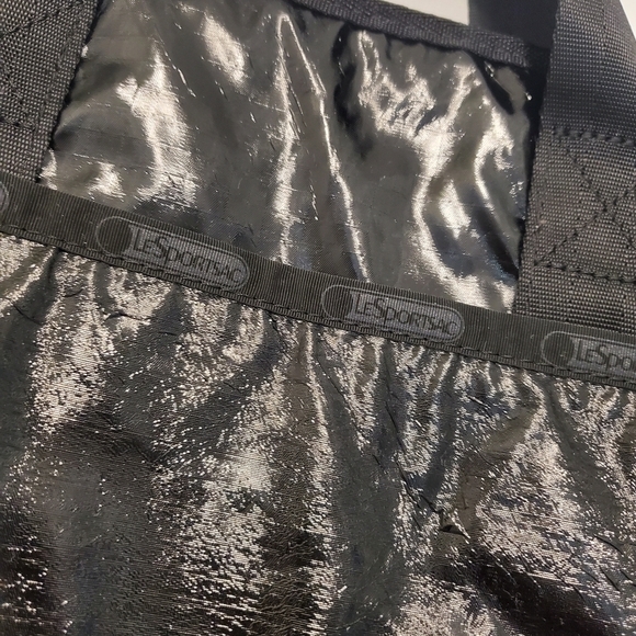 NWT LeSportsac Black Patent Technofile Laptop Travel Bag, lightweight - Picture 7 of 10